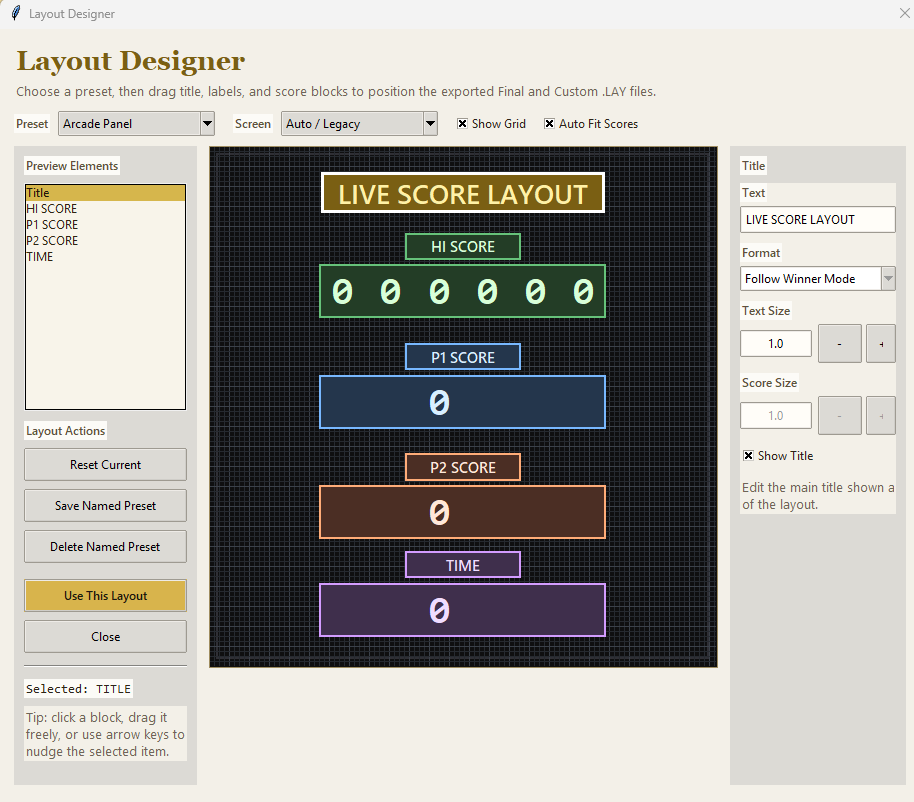MameDuo Score Scanner layout designer