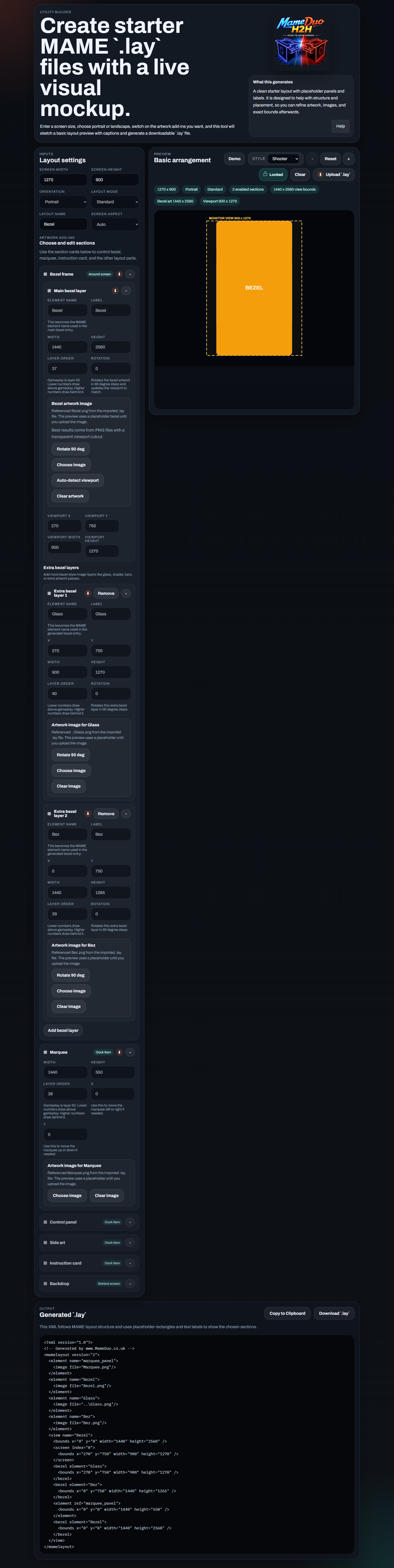 Imported layout in locked mode