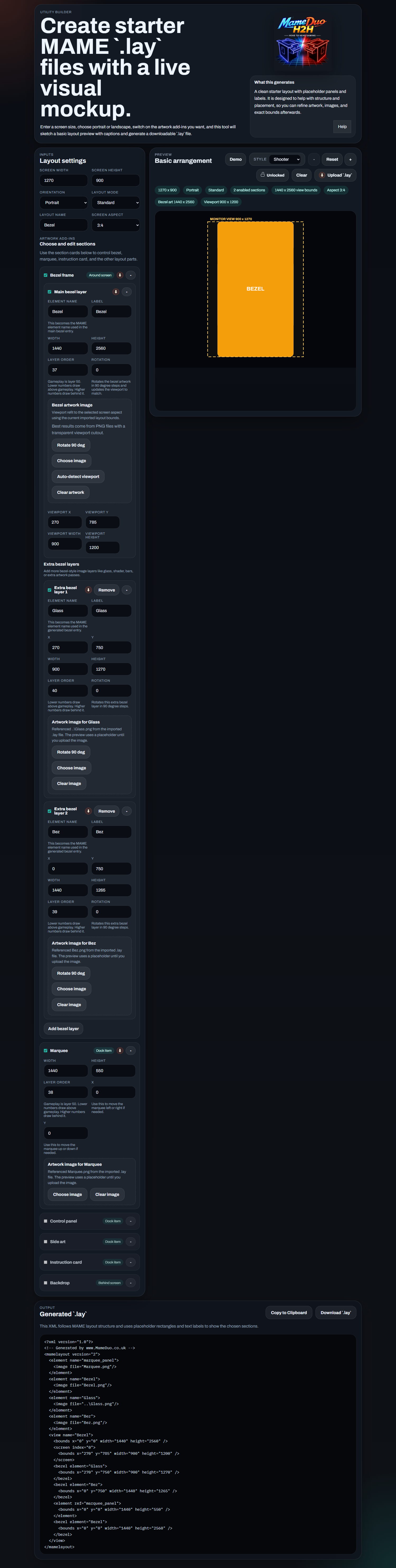 Imported layout unlocked for aspect changes